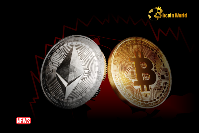 Bitcoin and Ethereum Values Decline Amid Economic Recession Concerns as Liquidation Rates Increase0