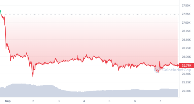 Bitcoin Faces Ongoing Challenges with Price Remaining Under $26,0001