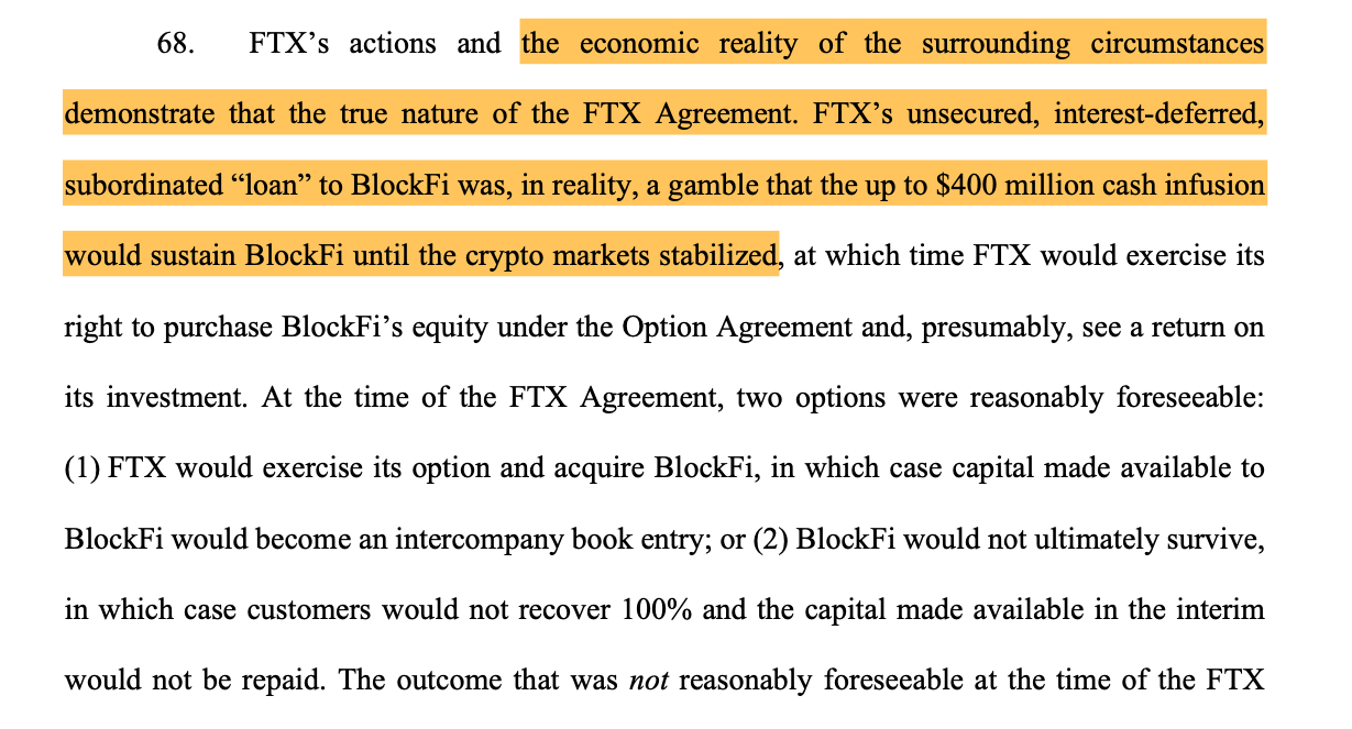 BlockFi contends that FTX and Three Arrows Capital are not eligible for reimbursements.0
