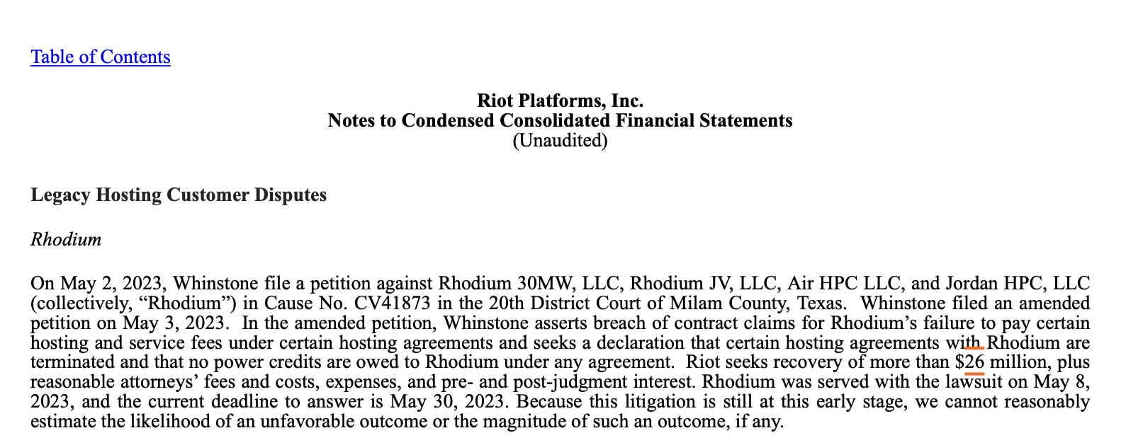 BTC mining company Rhodium sued for purported $26M in outstanding fees: Report0