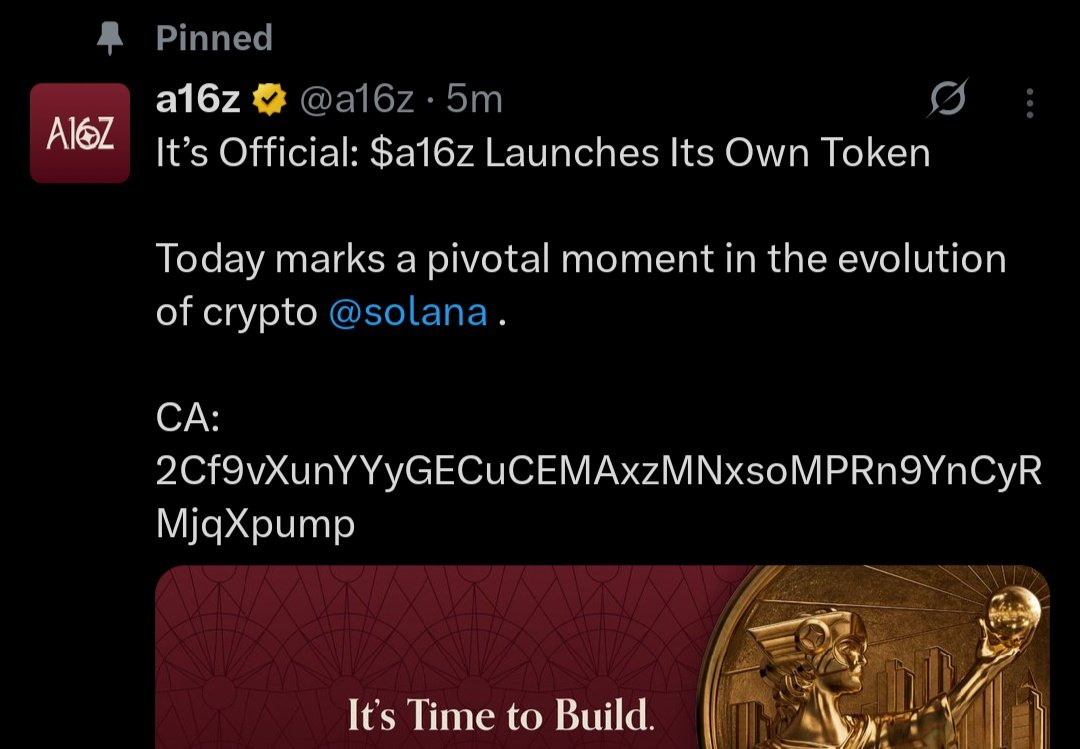 Crypto Firm a16z Restores X Account Following Hackers' Release of Fake $a16z Token0