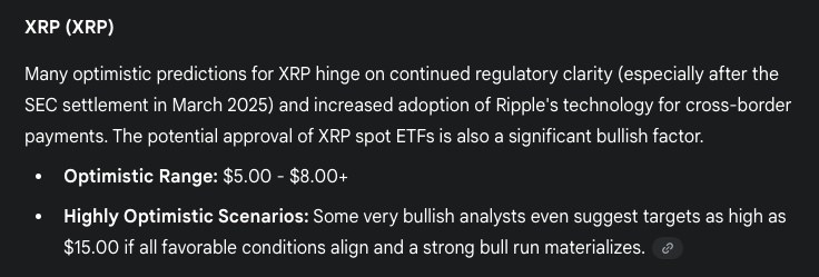 Google's Gemini AI Forecasts the Value of XRP, Pi Coin, and Bitcoin Cash for the End of 20250