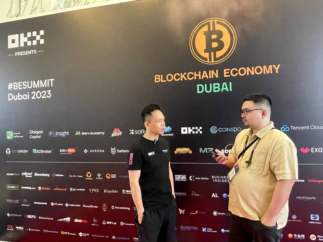 Lai and Cointelegraph’s Ezra Reguerra at the Blockchain Economy Summit in Dubai Lai and Cointelegraph’s Ezra Reguerra at the Blockchain Economy Summit in Dubai0