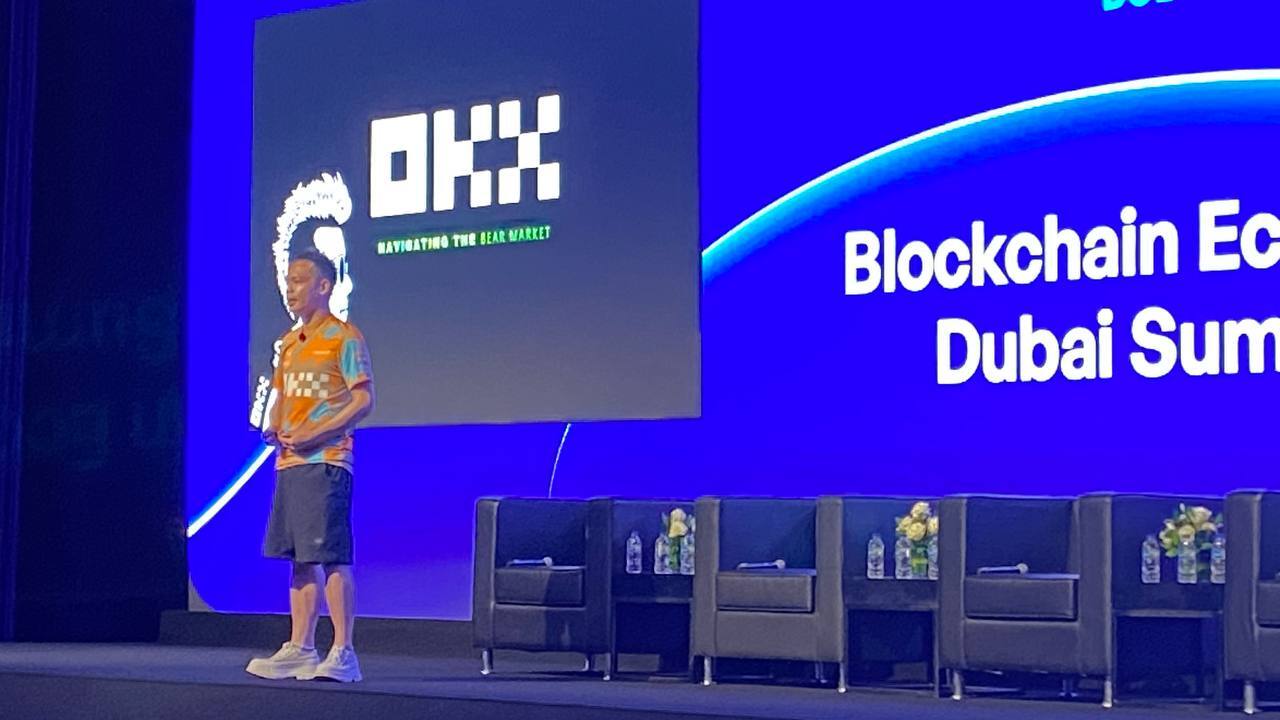 Lai delivering his keynote speech at the Blockchain Economy Summit Dubai event Lai delivering his keynote speech at the Blockchain Economy Summit Dubai event1