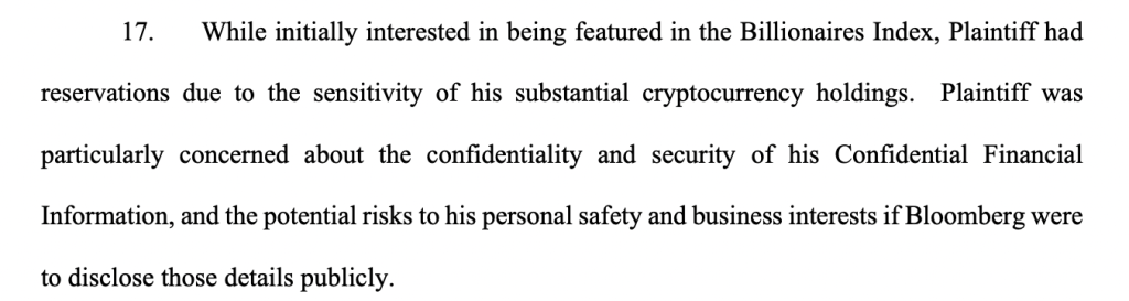 Tron Creator Justin Sun Sues Bloomberg to Prevent Disclosure of Cryptocurrency Assets0