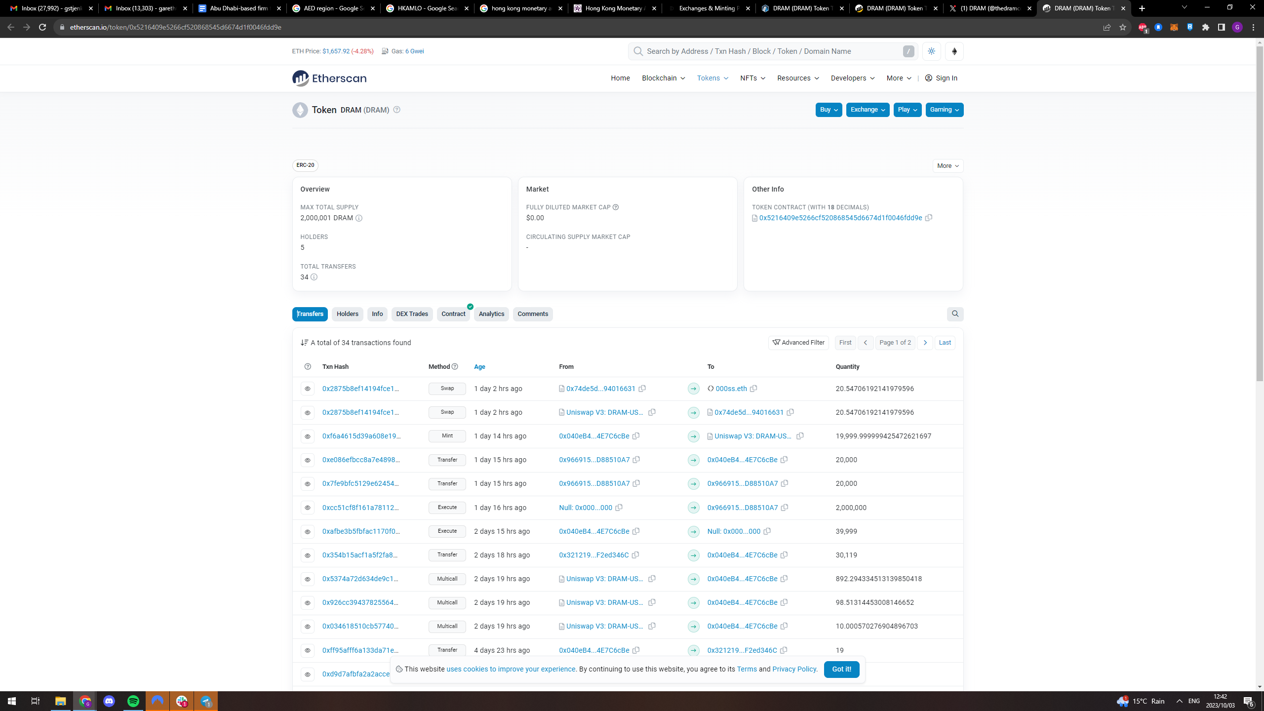 UAE dirham-backed stablecoin DRAM introduced on Uniswap and PancakeSwap1