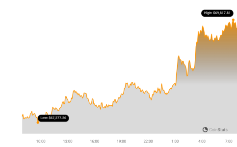 Bitcoin Whales Increasing Holdings as BTC Value Rises to $67,0001