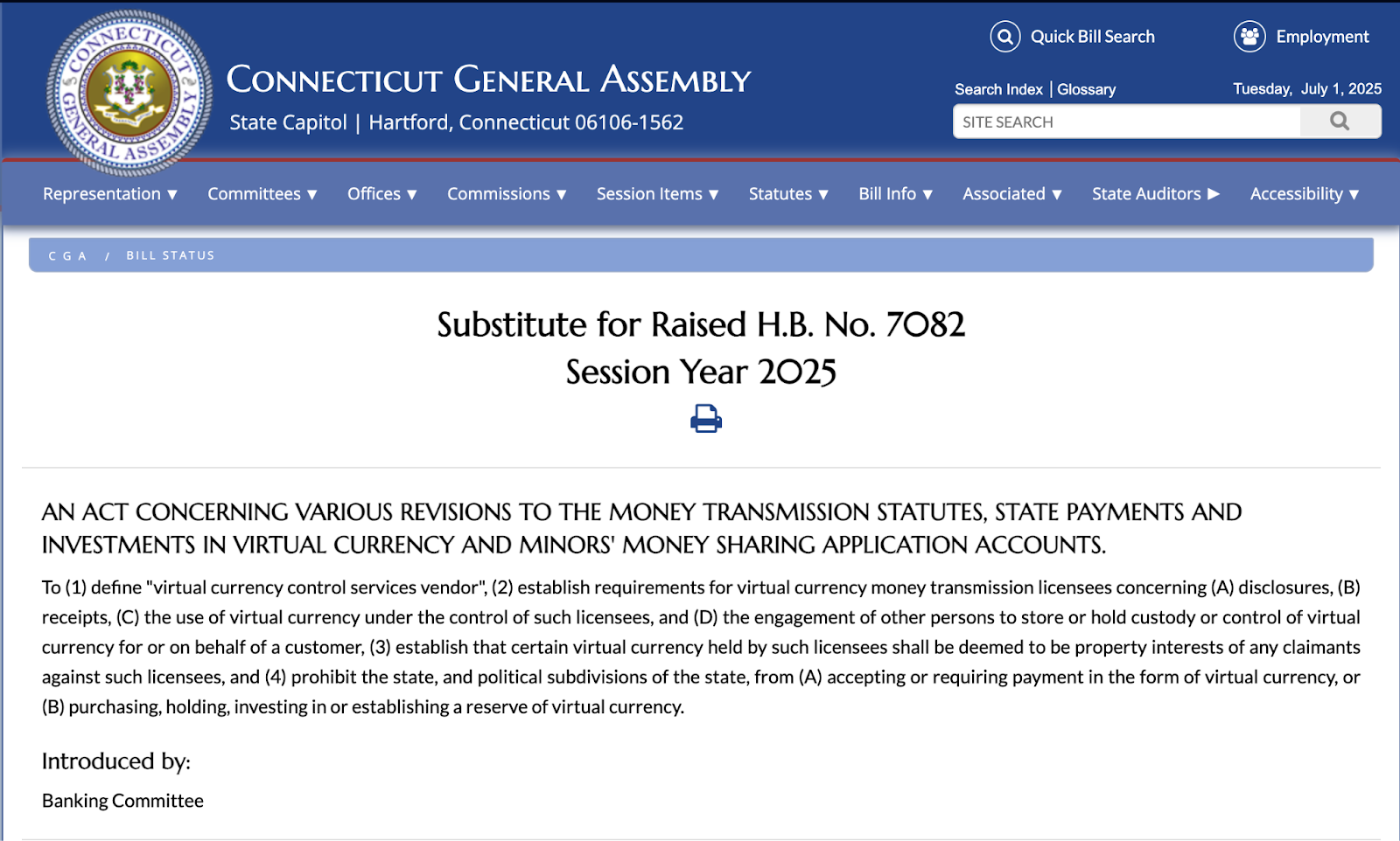 Connecticut Governor Lamont Enacts Legislation Prohibiting State Investments in Digital Assets0
