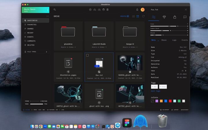 GhostDrive&rsquo;s interface is intuitive and provides a familiar experience for users from centralized platforms. Source: GhostDrive2