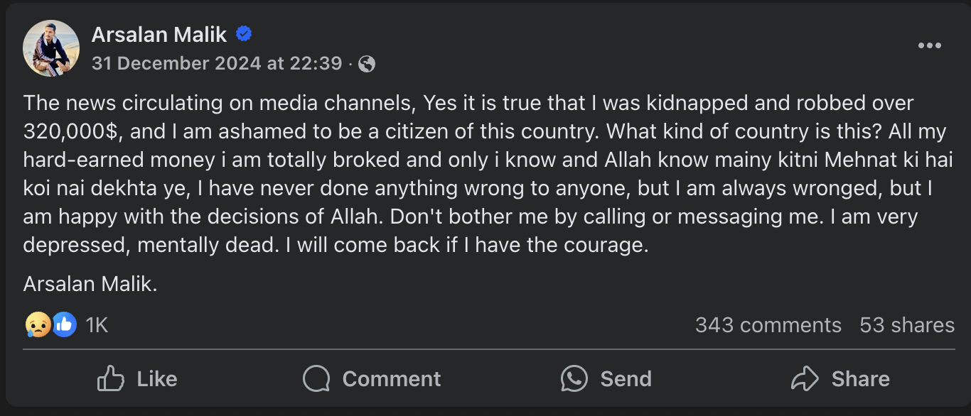 Pakistani Cryptocurrency Trader Abducted for $340,000; Seven Individuals Detained Alongside CTD Official0