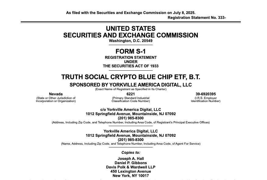 Truth Social Submits Application for Major Cryptocurrency ETF Featuring BTC, ETH, XRP, and SOL0