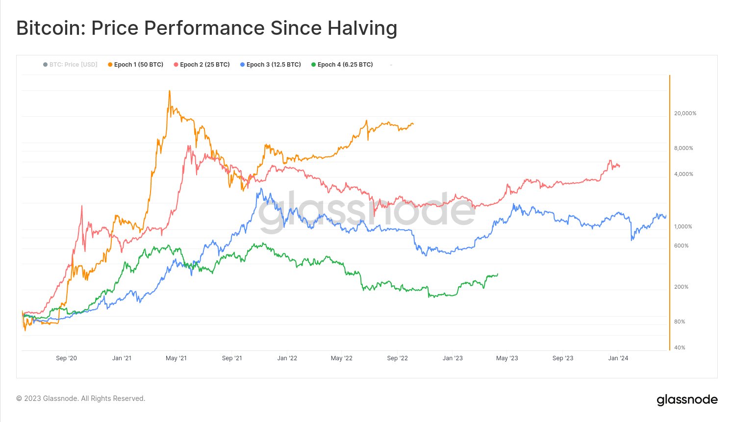 What Bitcoin downturn? BTC value closely mirrors previous halving patterns.0