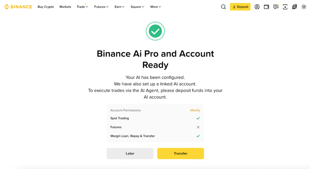 Binance Launches AI Pro Agent – Automated Trading According to Your Guidelines0