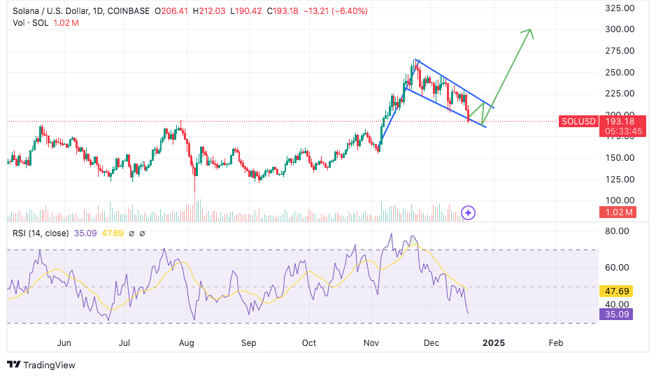 Solana 'Falling Wedge' Formation Indicates Potential $300 Breakout – Analyst Highlights This Key Setup0