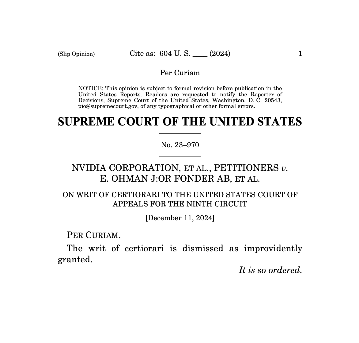 Supreme Court Permits Class-Action Lawsuit Against Nvidia Regarding Cryptocurrency Mining Allegations0