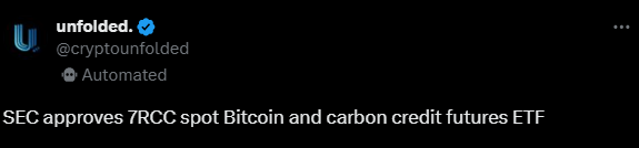 SEC Approves 7RCC Bitcoin and Carbon Credit Futures ETF: A Unique ESG Investment Opportunity1