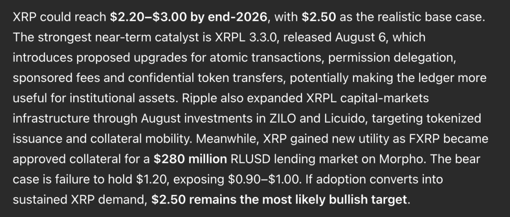 ChatGPT AI Predicts XRP May Be in a Much Different Place by the End of 20260