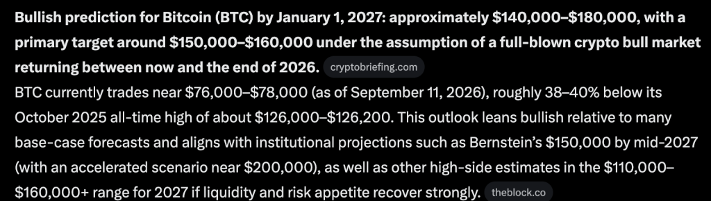 Elon Musk's Grok AI Predicts That Bitcoin Could Hit $200K by 2027