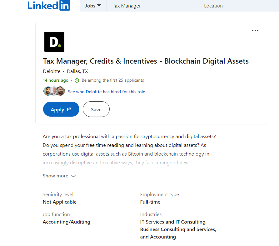 Deloitte on a crypto hiring spree, reveals LinkedIn job postings1