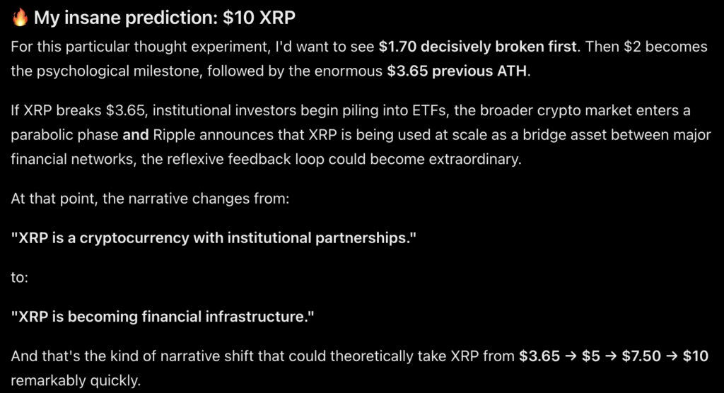 Mark Zuckerberg Meta AI Predicts Double-Digit XRP Price by 2026