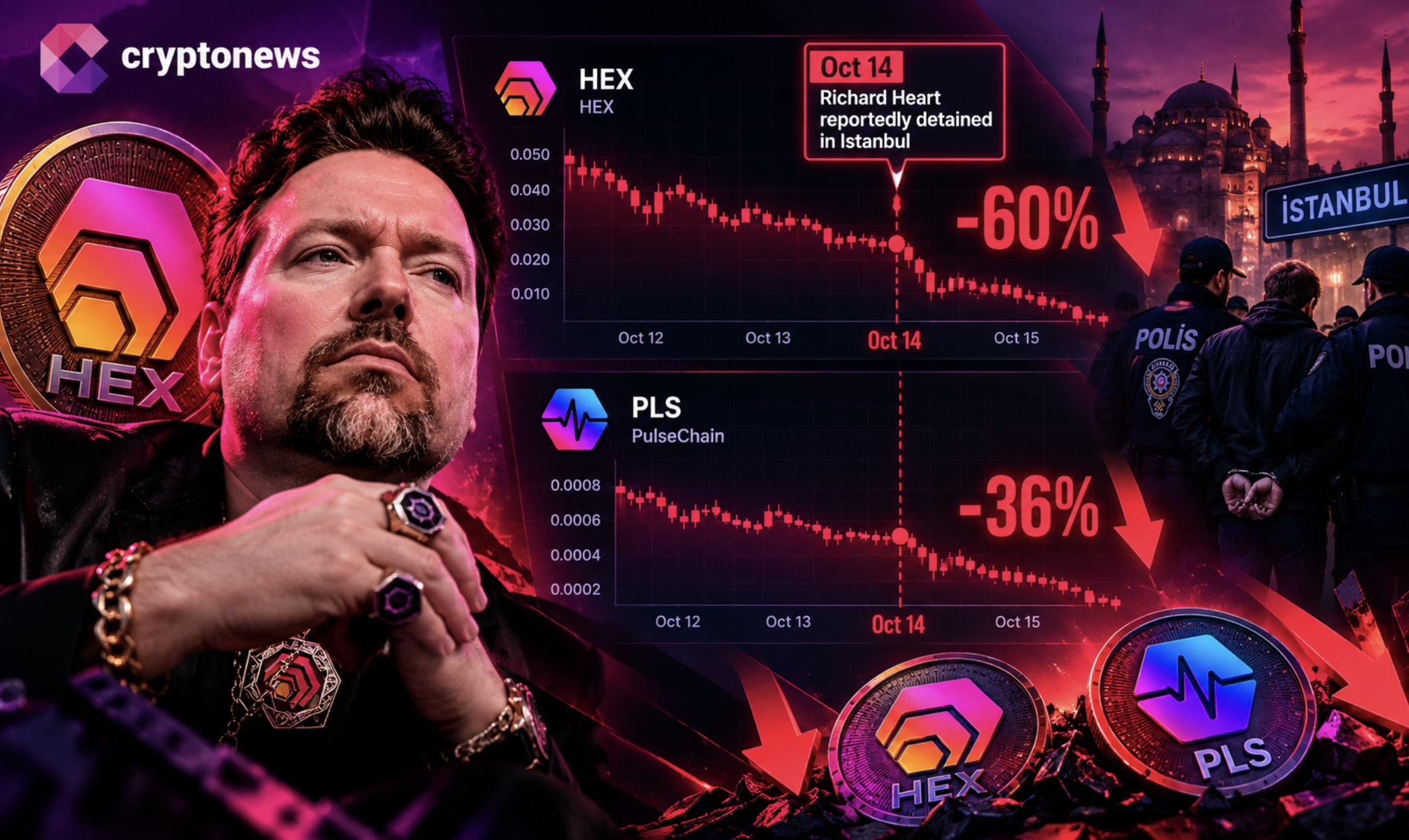 Richard Heart Fallout? HEX Tanks 60% as PulseX and PLS Suffer Heavy Losses1