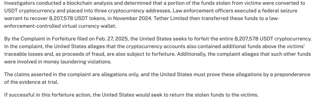 US Authorities to Return $8.2M in Seized Crypto to Victims of Investment Scam